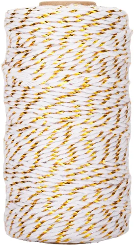 Vista 18 de jijAcraft Cordel de Hilo Blanco y Negro, 328 Pies de Cordel de Panaderos de Navidad, Cuerda de Empaque Resistente de 2MM para Manualidades DIY