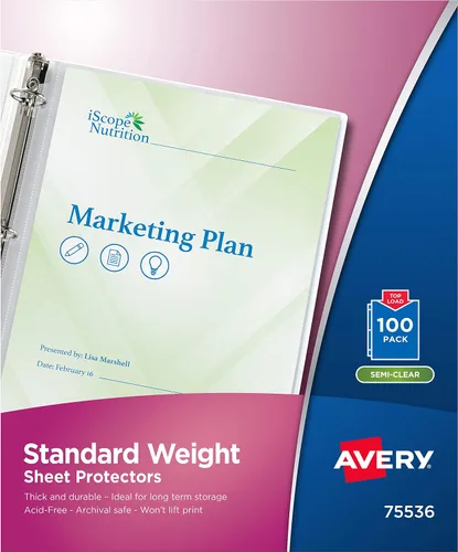 Vista 9 de Avery Protectores de hojas de peso estándar transparentes, carga superior, 10 protectores de documentos (75540)