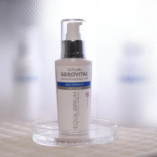 Vista 3 de Gerovital EQUILIBRIUM Perfect Anti-Aging Serum with Peptide 5% Tratamiento Intensivo para Piel Madura, Seca y Arrugada Producto Profesional, 3.4