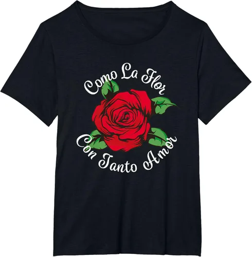 Vista 30 de Como La Flor - Bailar Cumbia - Mexican Rose Fiesta Regalo Camiseta Negro