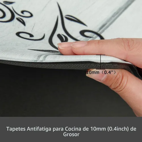Vista 2 de HEBE Juego de 2 tapetes de cocina antifatiga, tapetes de cocina acolchados Azul lago