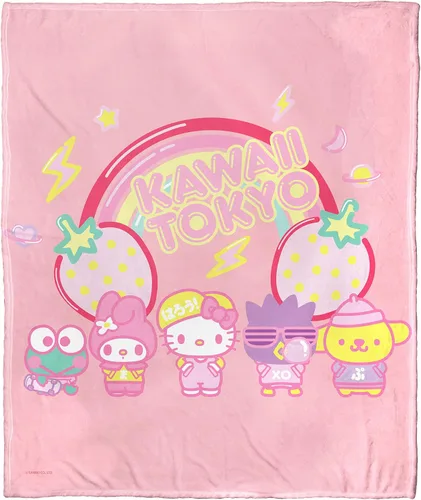 Vista 12 de Northwest Hello Kitty - Manta de seda táctil, 50 x 60 pulgadas, amigos de la playa