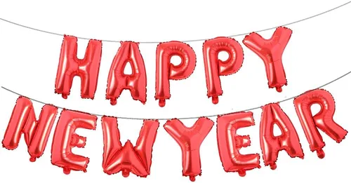 Vista 10 de Cartel de Feliz Año Nuevo de 16 pulgadas - Globo de aluminio 2021 para decoración de fiestas, suministros de celebración (negro)