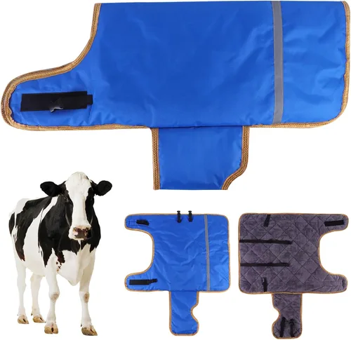 Vista 7 de Manta de pantorrilla para terneros – Mantiene a los terneros calientes, suave ternero, vaca, cabra, perro, ropa cálida, cómoda, resistente a