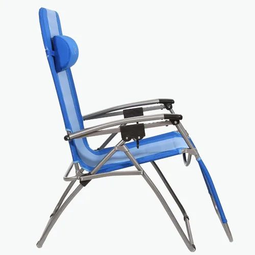 Vista 3 de Kamp-Rite Silla de césped de playa reclinable plegable para exteriores con Azul
