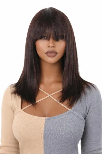 Vista 19 de Peluca de cabello humano lacio rubio 613 de 15 pulgadas con flequillo, sin pegamento, sin encaje frontal, Yaki Bob para mujer