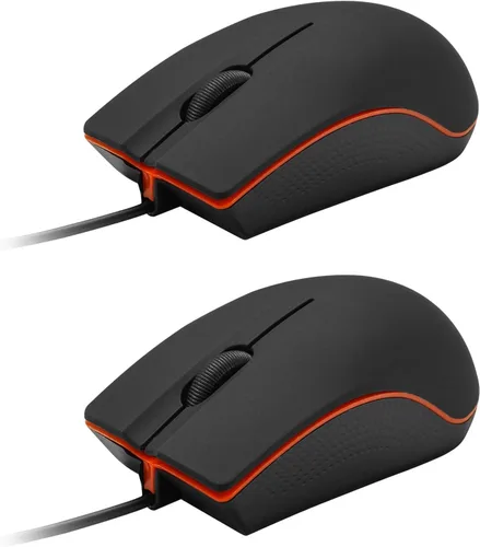 Vista 3 de Guiheng 10 Pack de Ratones con Cable - Ratón USB con Cable para Computadora para Mano Derecha o Izquierda, Ergonómico con Clics Duraderos para PC