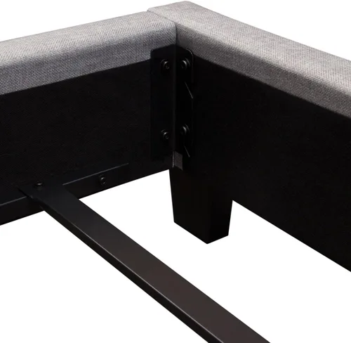 Vista 8 de Diamond Sofa Cama con alas copetudas en gris claro (Eastern King: 93 pulgadas de largo x 84 pulgadas de ancho x 60 pulgadas de alto)
