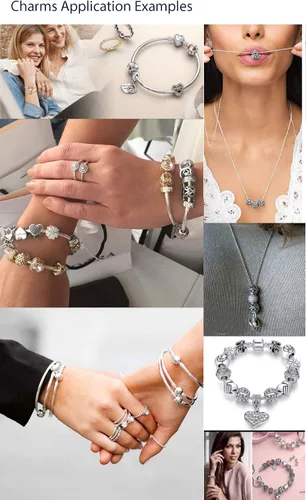 Vista 5 de Adabele 1 unid auténtica plata de ley 925 bandera americana encanto abalorio compatible con Pandora todos los demás europeos encanto pulsera collar