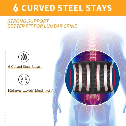 Vista 2 de DARLIS Cinturón de apoyo de espalda con almohadilla lumbar inflable, soporte adicional para dolor de espalda baja, hernia de disco, ciática