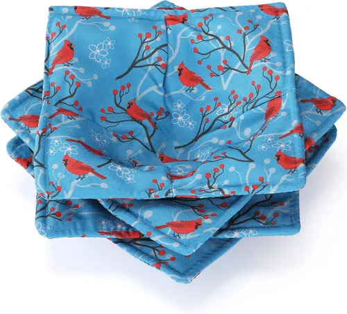 Vista 24 de Cunhill 4 Piezas Soportes Acogedores de Algodón para Tazones de Microondas para Comida Caliente Almohadillas Calientes Agarraderas para Tazones