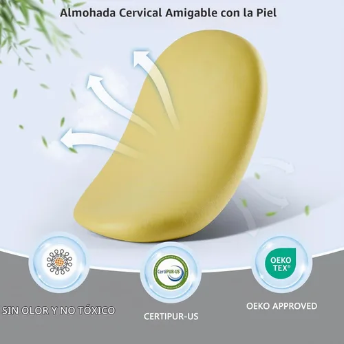Vista 6 de DONAMA Almohada cervical del cuello del durmiente lateral de la capa doble Gris