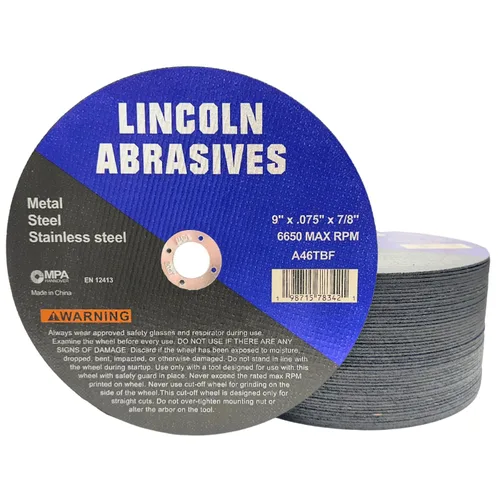 Vista 6 de Paquete de 25 ruedas de corte de 4.5" Lincoln Abrasives .040" Metal y acero inoxidable
