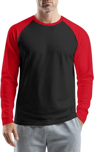 Vista 12 de Camisas de manga larga para hombre, camiseta casual de cuello redondo, suave, elástica, M-3XL