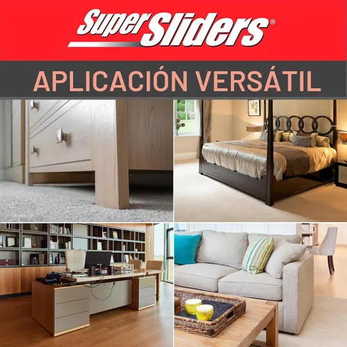 Vista 7 de Super Sliders Deslizadores rectangulares reutilizables de muebles de 2-1/2 x 9 pulgadas XL para alfombras, almohadillas protectoras antideslizantes