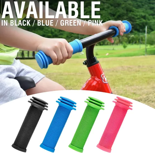 Vista 6 de MARQUE Mini empuñaduras para manillar de bicicleta para niños, empuñaduras de bicicleta con patrón de hongo, agarre cómodo para bicicleta infantil