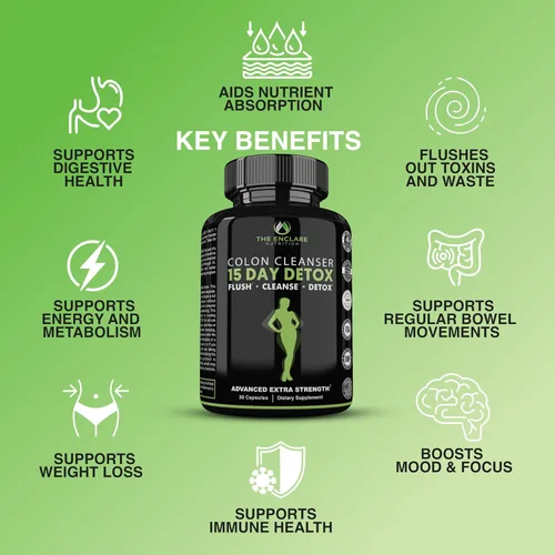 Vista 9 de Limpiador de colon Detox. Premium 15 días de acción rápida de desintoxicación píldoras de dieta, probióticos, fibra, laxantes naturales para aliviar
