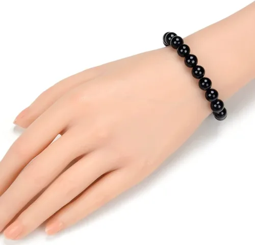 Vista 2 de Adabele 1pc Natural Stretch Gemstone Bracelet 8mm (0.31") Bead 7" to 8.5 inch Healing Crystal Energy Quartz Chakras Jewelry Women Men Birthday Gift