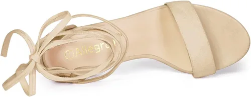 Vista 4 de Allegra K - Sandalias de tacón alto con cordones para mujer