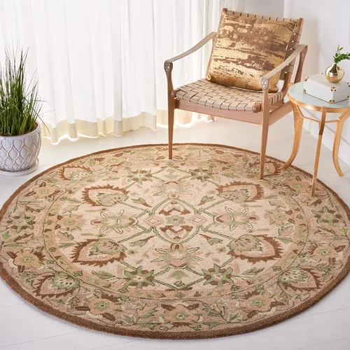 Vista 24 de SAFAVIEH Antiquity Collection - Alfombra decorativa de 3 x 5 pies, color marfil y beige, hecha a mano, lana tradicional, ideal para zonas de alto