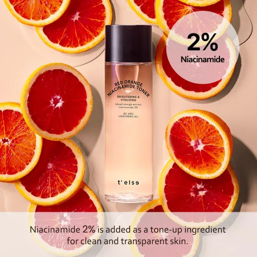 Vista 6 de T'else Tónico de niacinamida rojo naranja de 5.1 fl oz, 5.2 onzas líquidas, tonificante vitalizante esencia facial, suavizante textura de la piel