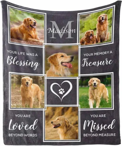 Vista 20 de in Loving Memory of Dog - Manta de memoria personalizada de collage de fotos de mascotas, manta suave y manta de 30 x 40 pulgadas, regalo