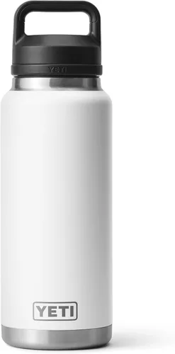 Vista 49 de YETI Rambler - Botella de 36 onzas, aislada al vacío, a prueba de fugas, de acero inoxidable con tapón para sorbos Aislamiento al vacío Azul marino