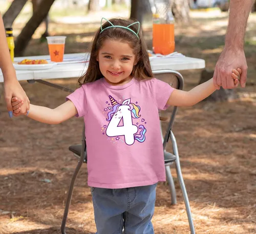 Vista 21 de Camisetas de unicornio para 4º cumpleaños para niñas pequeñas, camiseta de 4 años y cuarto