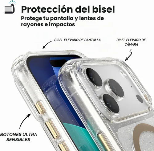 Vista 6 de Speck Presidio LUX - Funda para iPhone 17, compatible con MagSafe, funda protectora delgada, color negro desvanecido/gris pizarra/blanco