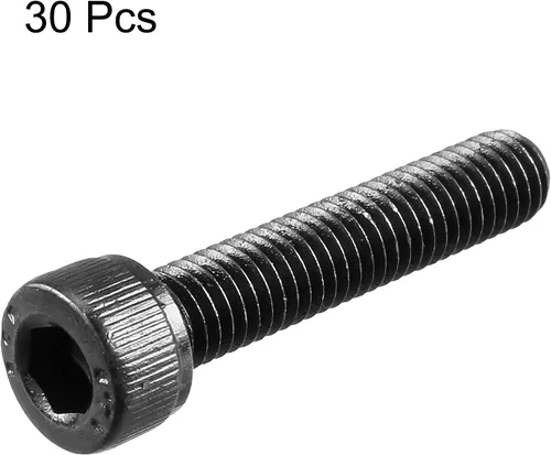 Vista 3 de uxcell Tornillos de cabeza hexagonal de acero de aleación M5 x 0.984 in 12.9 Tornillos negros 30pcs