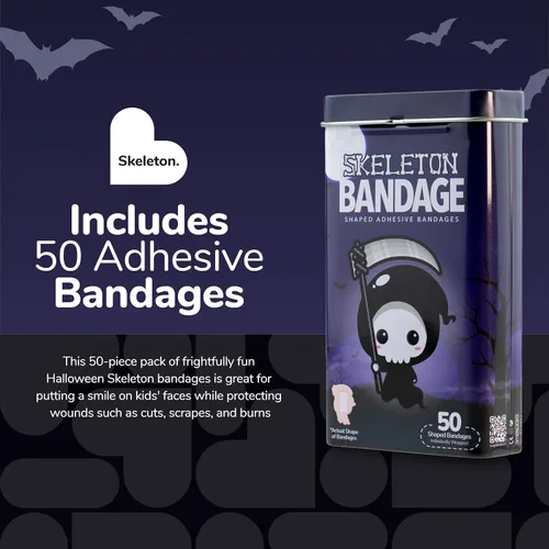 Vista 31 de BioSwiss Vendajes, juego de vendajes autoadhesivos en forma de alienígena de Halloween, sin látex, cuidado de heridas estériles, 24