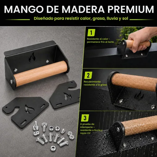 Vista 3 de Kit de mango y bisagra para parrilla Blackstone de 28" 36" 44" bisagras de Negro