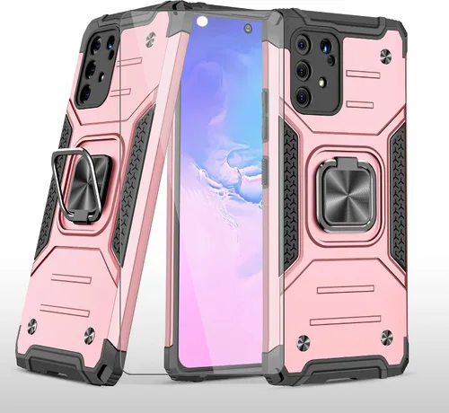 Vista 9 de Asuwish Funda de teléfono para Samsung Galaxy S10 Lite con protector de pantalla de vidrio templado y soporte de anillo delgado, híbrido, soporte