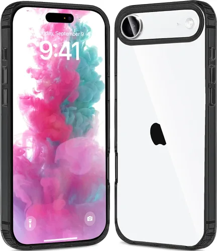 Vista 26 de JJGoo - Funda compatible con iPhone 17 Pro, funda transparente a prueba de golpes, funda protectora delgada con parte trasera de policarbonato duro