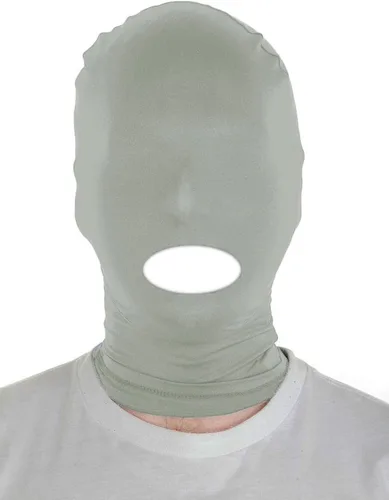 Vista 8 de Sheface Máscara con capucha de boca abierta de elastano para hombre y mujer, disfraz de cosplay de Halloween Negro