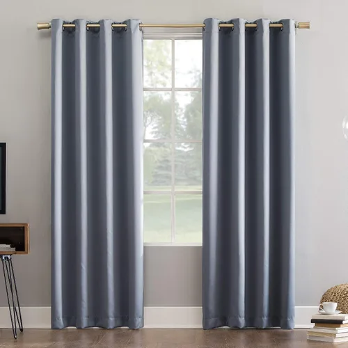 Vista 44 de Sun Zero Nordic - Juego de 2 paneles de cortinas con ojales de grado teatral extremo 100% opacas, 104" x 96" (2* 52" x 96"), cortinas opacas blanco