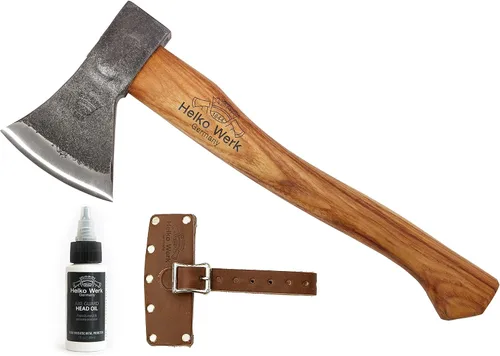 Vista 12 de 1844 Helko Werk Germany - Colección de hachas - Juego de 3 hachas tradicionales de corte - Saxon, Spaltaxt, Mini Spalter Splitting Axe 3 Set