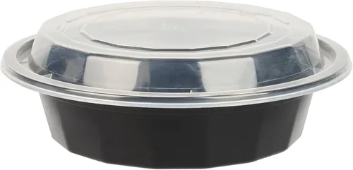 Vista 11 de Asporto - Cajas para llevar de 16 onzas, 50 recipientes de alimentos para llevar para microondas, tapas de plástico transparente incluidas, no Negro