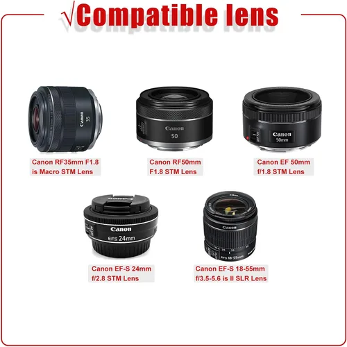 Vista 2 de LTGEM Estuche para cámara para Canon EOS Rebel T7 / R50 / R100 / R50 V / T6 / R8 / R10 / RP / SL3 / R5 / T100 DSLR SLR y lente de 18-55mm/18-45mm