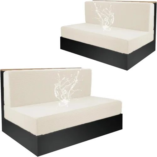 Vista 15 de Funda elástica para cojines de comedor de caravana, asiento de cabina de sofá jacquard para banco de automóvil de cámper