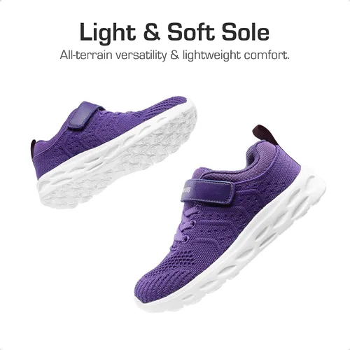 Vista 4 de DREAM PAIRS Zapatos deportivos para niños y niñas, zapatos deportivos para niños pequeños y grandes