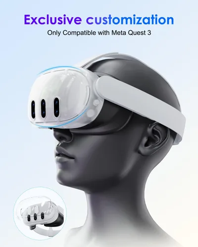 Vista 4 de OLCLSS Accessories for Meta Quest 3, VR Accessory Set for Quest 3, VR Accessories Included Transparent Shell Cover, Lens Tempered Glass Protector