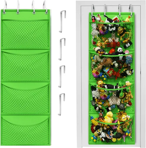 Vista 16 de Honeyera The Original - Almacenamiento de animales de peluche (patentado) – Organizador sobre la puerta para rellenos, juguete de peluche/hamaca