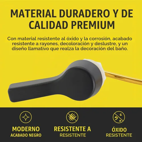 Vista 4 de Qualihome Kit de Reemplazo de Manija de Descarga de Inodoro - Manija Universal de Inodoro - Palanca de Descarga Duradera, Elegante y Fácil