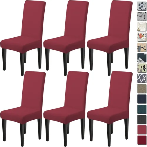 Vista 39 de Dioxide Fundas de Silla de Alto Estirar para Sillas de Comedor, Juego de Fundas de Silla de Comedor Lavables de 4, Fundas de Asiento de Silla