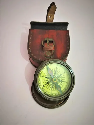 Vista 4 de Decor&More Reloj de escritorio elegante de una cara con brújula antigua para rastrear senderismo atemporal decoración del hogar, regalo ideal