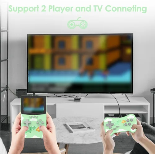 Vista 3 de Consola de juegos retro, consola de juegos portátil con 500 juegos FC, juego de mano con pantalla HD de 3 pulgadas y batería recargable de 1000 mAh