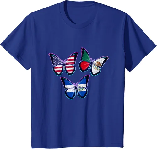 Vista 57 de Multiculti Heritage. Camiseta El Salvador México y Estados Unidos