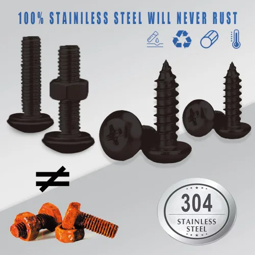 Vista 2 de Tornillos antirrobo para placa de matrícula, accesorios de montaje resistentes a manipulaciones, juego de tornillos de seguridad de 1/4" (M6), kit