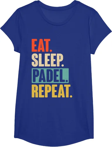 Vista 27 de Eat Sleep Padel Repeat - Camiseta de pádel retro vintage, Negro